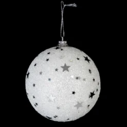 BOULE DE NOEL PAILLETTE ARGENT 8CM