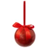 BOULE DE NOEL PAPIER UNIE ROUGE 9CM