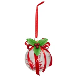 BOULE DE NOEL PLASTIQUE INTERIEUR SUCRE ORGE 8CM