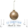 BOULE DE NOEL VERRE 8CM BAROQUE ROUGE