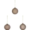 BOULE DE NOEL VERRE MARRON X3 PIECES 8CM