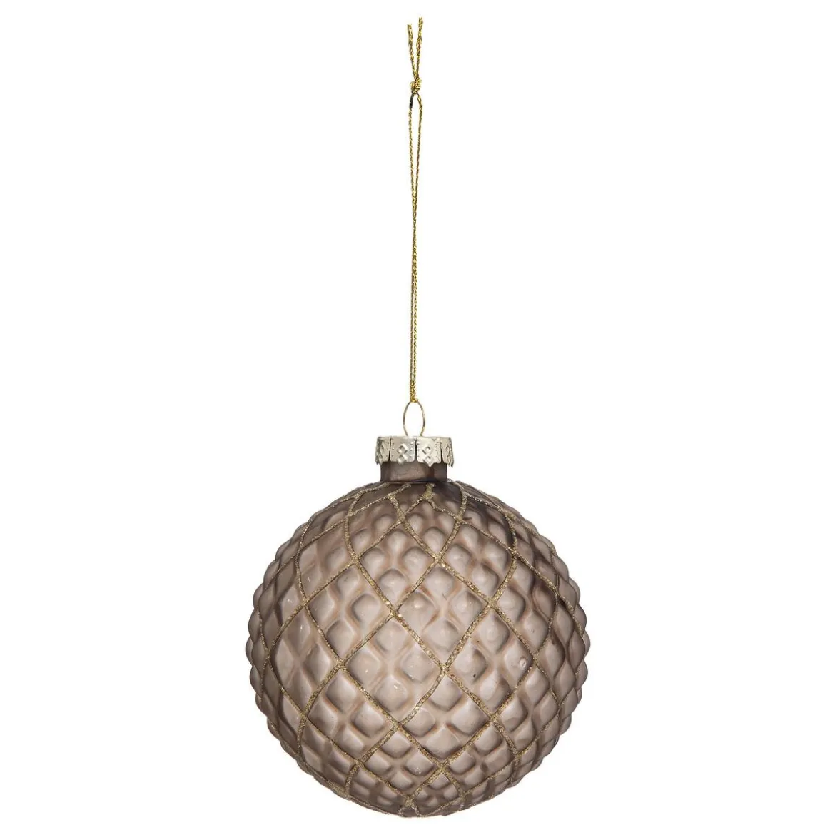BOULE DE NOEL VERRE MARRON X3 PIECES 8CM