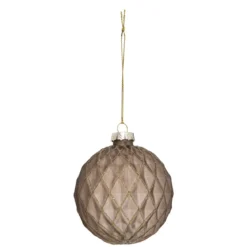 BOULE DE NOEL VERRE MARRON X3 PIECES 8CM