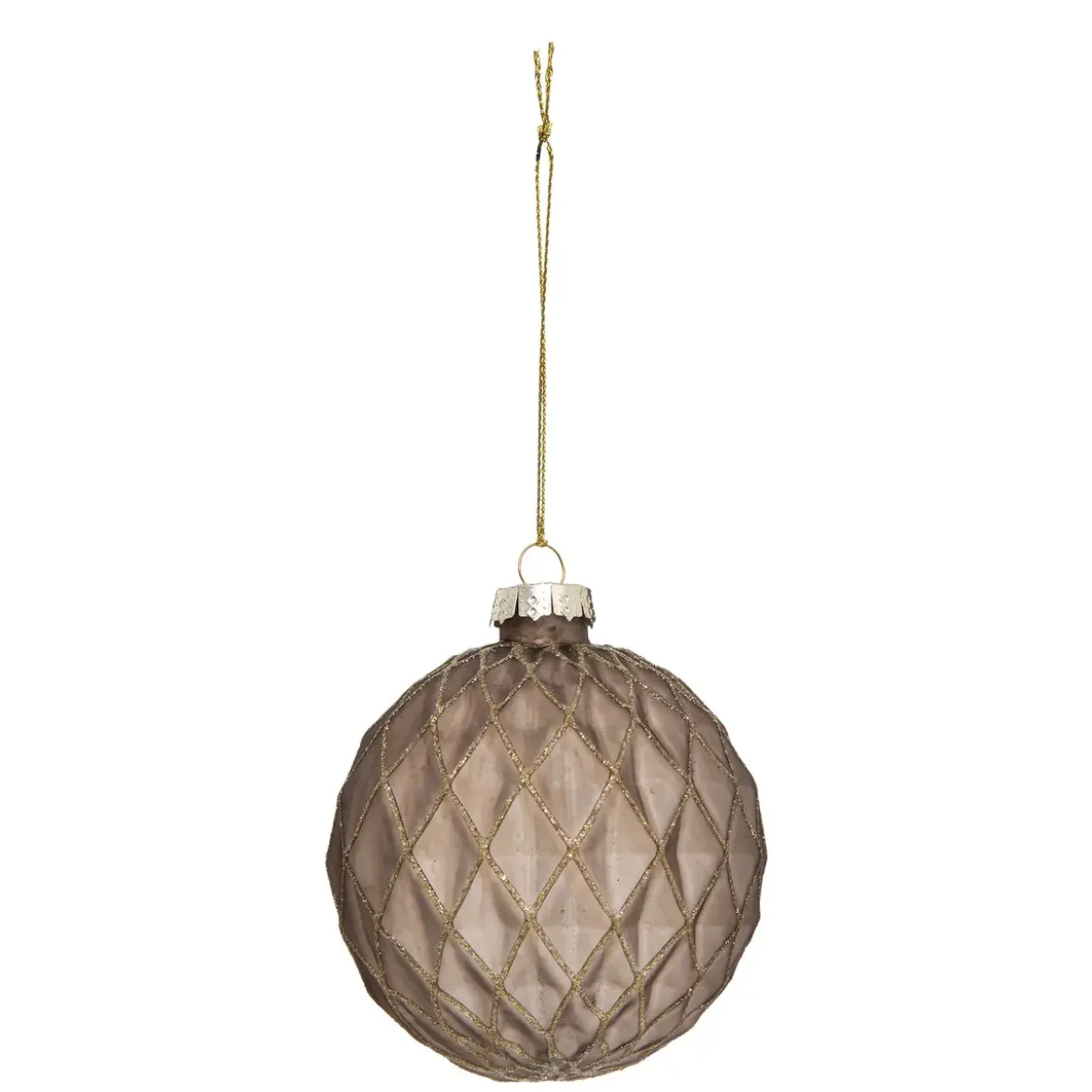 BOULE DE NOEL VERRE MARRON X3 PIECES 8CM