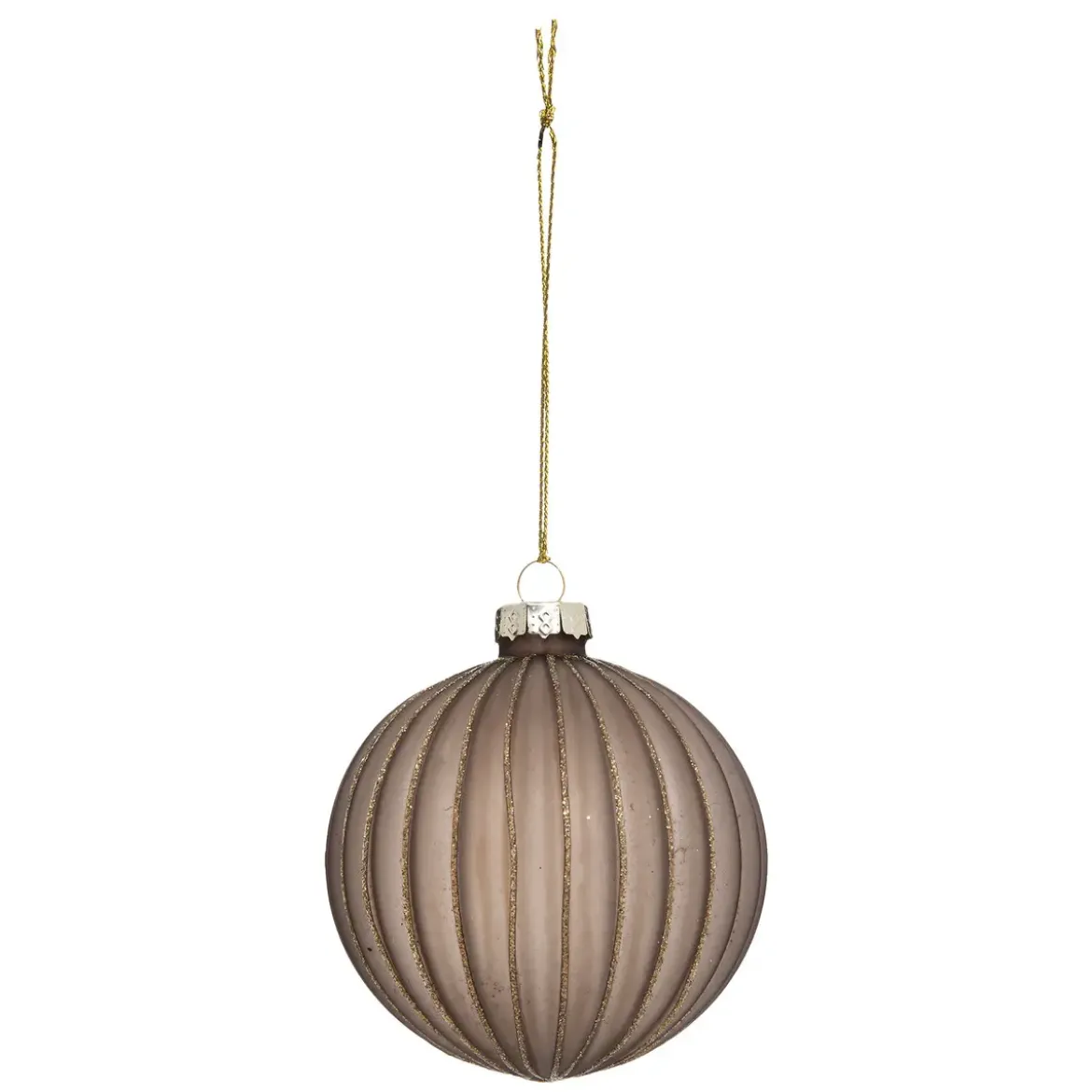 BOULE DE NOEL VERRE MARRON X3 PIECES 8CM