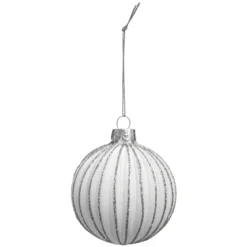 BOULE DE NOEL VERRE STRIE OR 7CM
