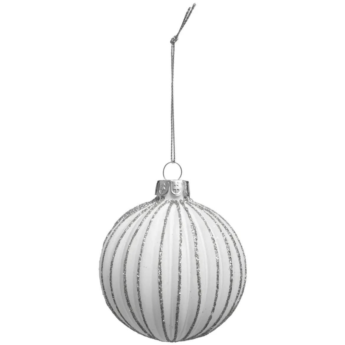 BOULE DE NOEL VERRE STRIE OR 7CM