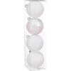 BOULE DE NOEL X4 PIECES BLANC 8CM