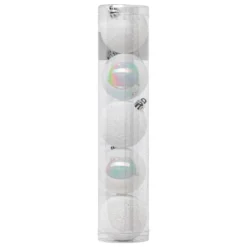 BOULE DE NOEL X5 PIECES BLANC 5CM