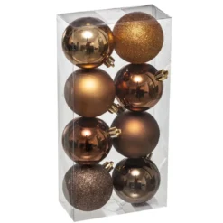 BOULE DE NOEL X8 PIECES BRONZE 7CM