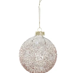 BOULE EN VERRE ROSE GOLD TEXTURISE 8CM