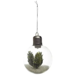 BOULE LED AVEC PINS VERTS 8CM