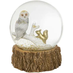 BOULE NEIGE HIBOU 8CM