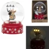BOULE NEIGE MUSICALE LED CERF 13X18CM
