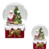 BOULE NEIGE PERE NOEL SAPIN H.10CM