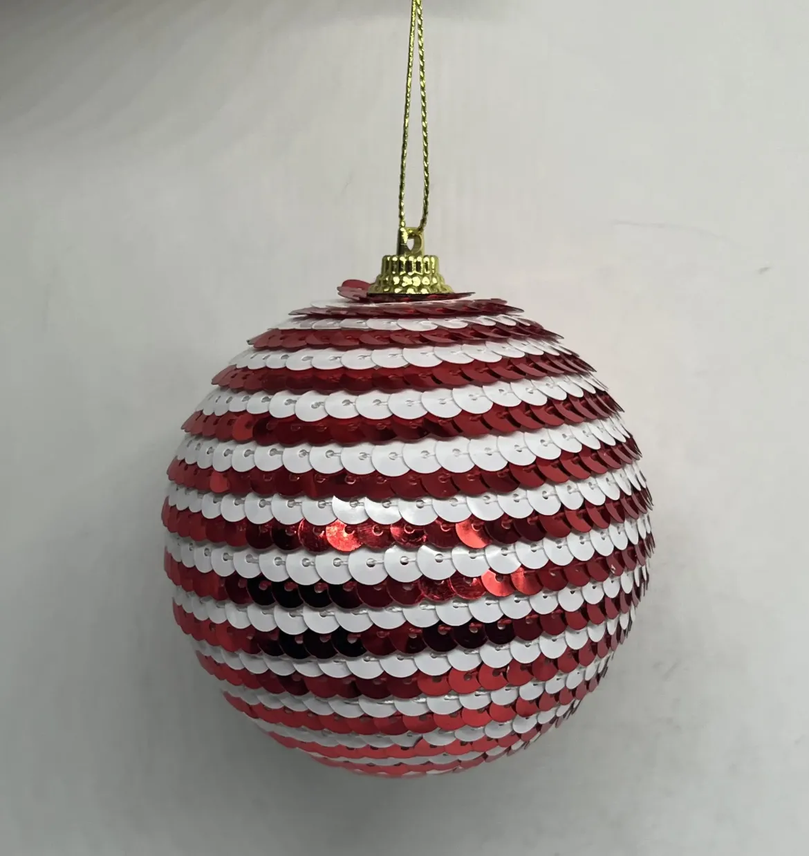 BOULE NOEL D.6.5CM ROUGE ET BLANC