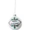 BOULE NOEL VERRE BLANCHE HOUX D.8CM