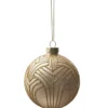 BOULE NOEL VERRE DORE GEOMETRIQUE D.8CM