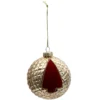 BOULE NOEL VERRE GAUFFRE SAPIN ROUGE 8CM
