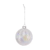 BOULE NOEL VERRE REFLET DECO ARGENTE D.8CM