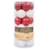 BOULES DE NOEL 6CM 24PCS ROUGE ET BLANC
