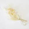 BOUQUET DE LAGURUS SECHE ET GYPSO SUR CARTE ROSE
