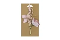 BOUQUET DE ROSE ET AVOINE SECHEE SUR CARTE