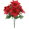 BOUQUET 7 POINSETTIAS PAILLETES H.43CM ROUGE