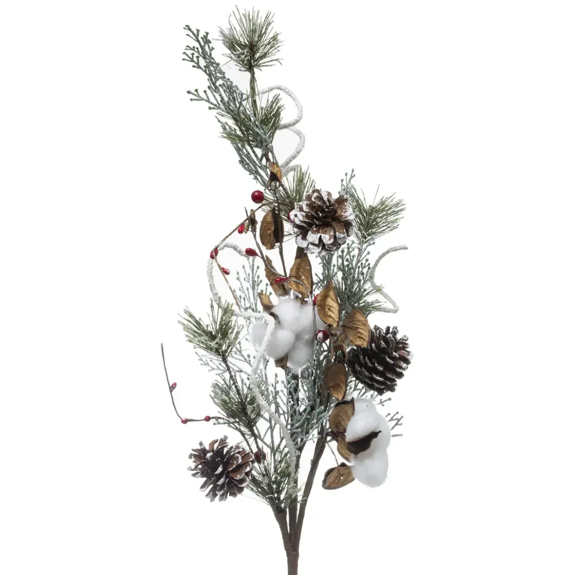 BRANCHE BAIES ET BOULES DE COTON H.78CM