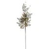 BRANCHE FEUILLE VERT BILLE DORE H.75CM