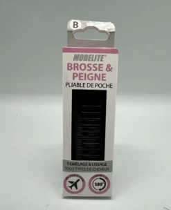 BROSSE ET PEIGNE PLIABLE NOIR