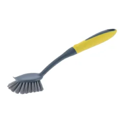 BROSSE OVALE A VAISSELLE MANCHE ANTI GLISSE GRIS CURRY