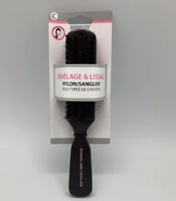 BROSSE PLATE BOIS PICOTS NYLON SANGLIER BOIS MARRON
