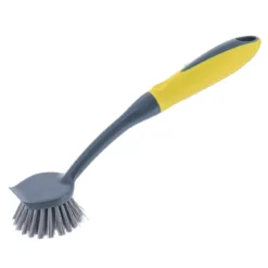 BROSSE RONDE A VAISSELLE MANCHE ANTI GLISSE GRIS CURRY