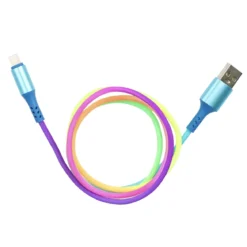CABLE CHARGE 2A ET SYNCRO IPHONE ARC EN CIEL