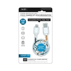 CABLE CHARGE ET SYNCHRONISATION IMPRIME LIGHTNING 3A 1M