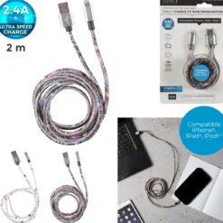 CABLE CHARGE ET SYNCHRONISATION IMPRIME LIGHTNING 3A 1M