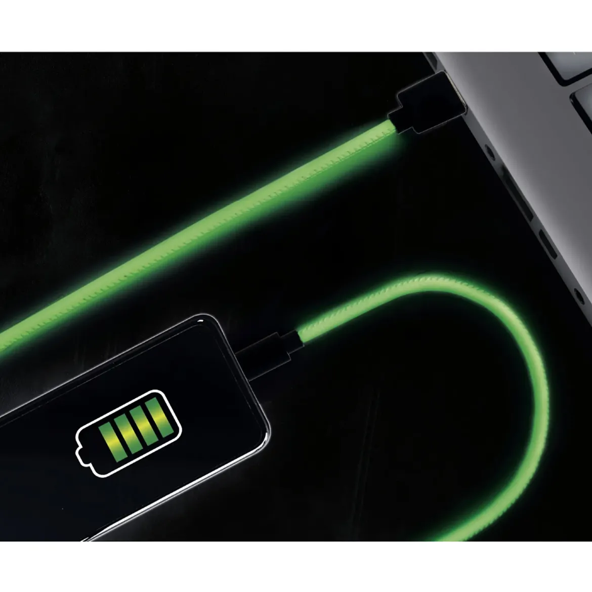 CABLE CHARGE RAPIDE 2A IPHONE PHOSPHORESCENT 2M