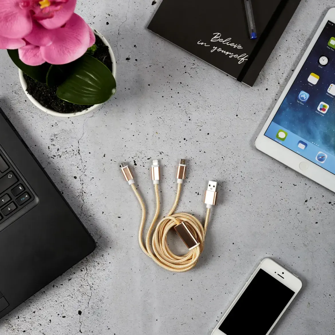 CABLE CHARGE TYPE C IPHONE MICRO USB 3EN1