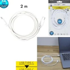 CABLE CHARGE ULTRA RAPIDE 3A DOUBLE TYPE C 2M