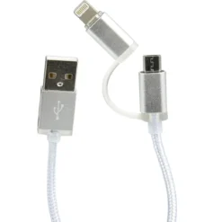 CABLE TRESSE 2 EN 1 MICRO USB TYPE C