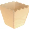 CACHE POT BOIS BORDS ONDULES 11 X 11 X 10 CM