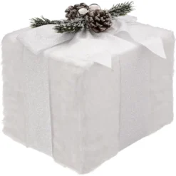 CADEAU FOURRURE BLANC 20CM
