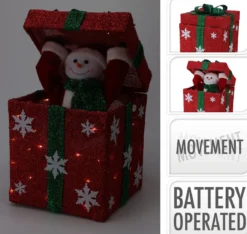 CADEAU LUMINEUX ET ANIME ROUGE PERE NOEL LED