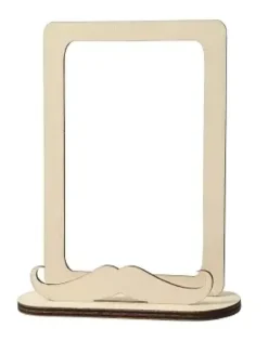CADRE PHOTO MOUSTACHE BOIS 15X12CM X3 PIECES