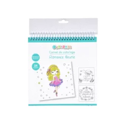CAHIER DE COLORIAGE 21X21CM 24 PAGES ROMANCE FLEURIE