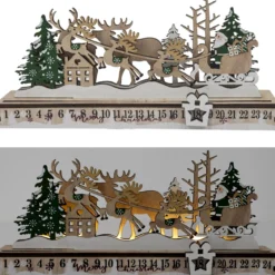 CALENDRIER AVENT LUMINEUX TRAINEAU L.30CM