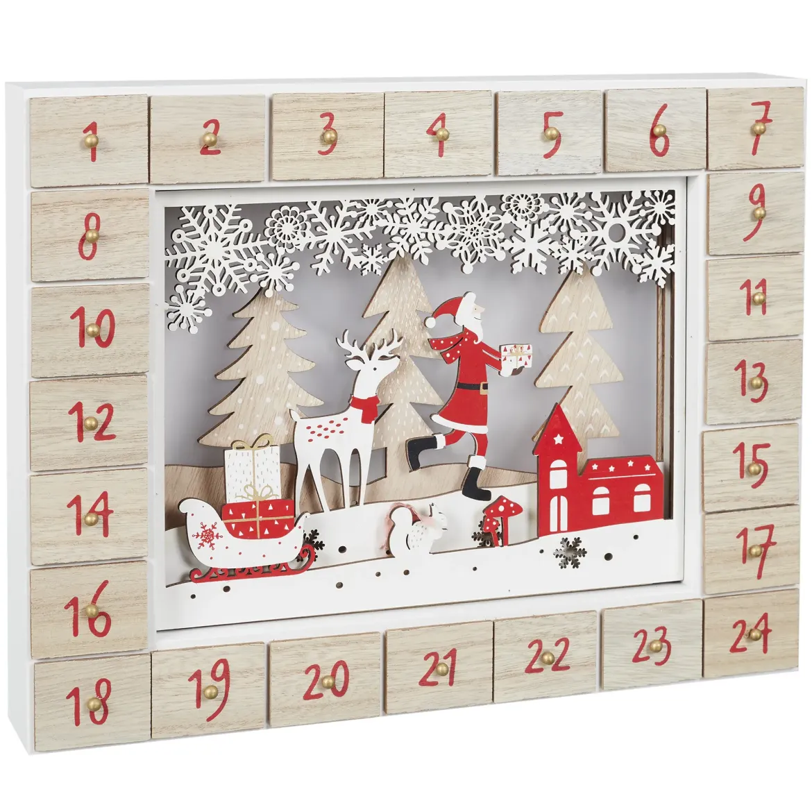 CALENDRIER DE L AVENT AVEC LED 35X27CM