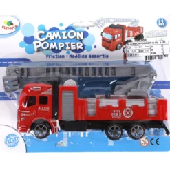 CAMION POMPIER 18CM A FRICTION NACELLE OU ECHELLE
