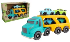 CAMION REMORQUE 33CM AVEC 4 VOITURES 9CM